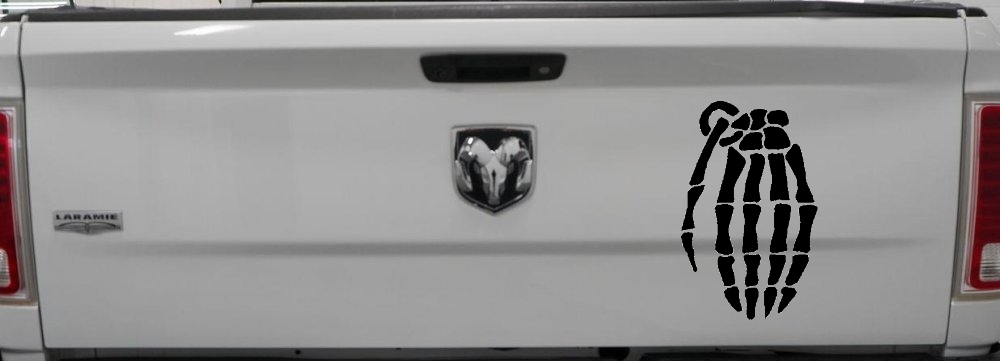 Skeleton Hand Grenade Skulls Car or Truck Window Decal Sticker