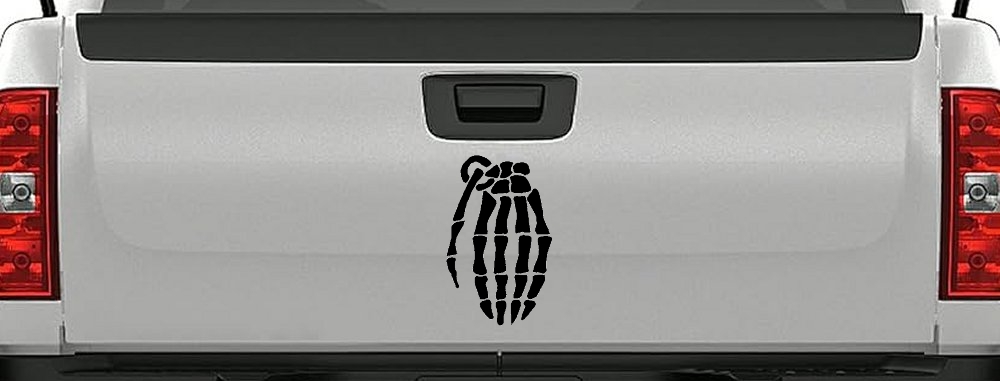 Skeleton Hand Grenade Skulls Car or Truck Window Decal Sticker