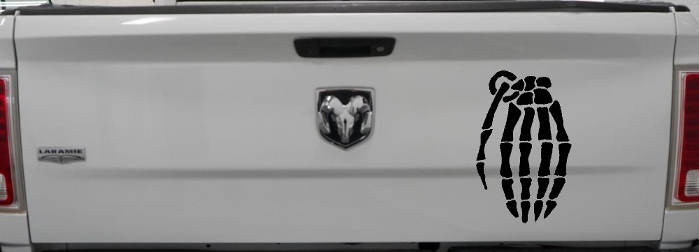 Skeleton Hand Grenade Skulls Car or Truck Window Decal Sticker
