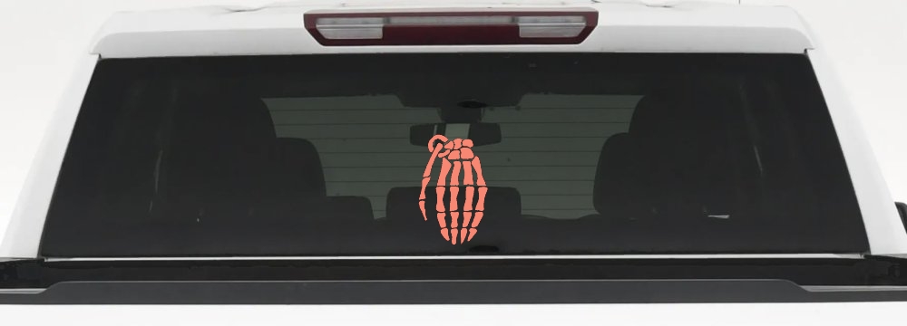 Skeleton Hand Grenade Skulls Car or Truck Window Decal Sticker