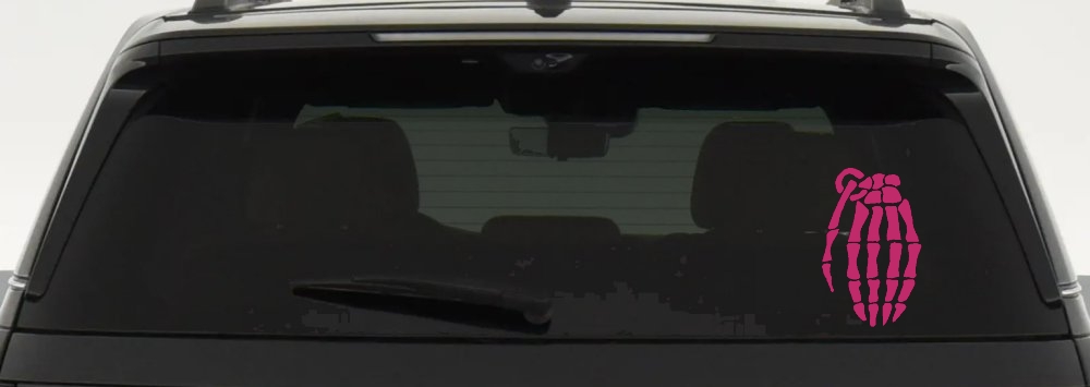 Skeleton Hand Grenade Skulls Car or Truck Window Decal Sticker