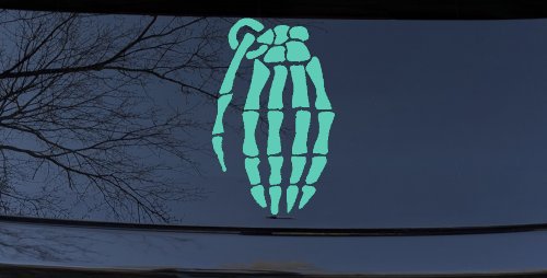 Skeleton Hand Grenade Skulls Car or Truck Window Decal Sticker