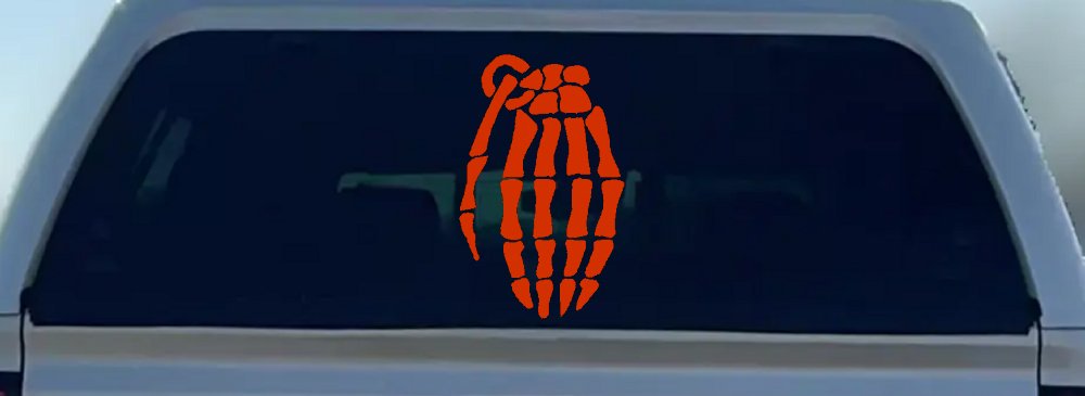 Skeleton Hand Grenade Skulls Car or Truck Window Decal Sticker