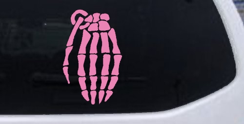 Skeleton Hand Grenade Skulls Car or Truck Window Decal Sticker