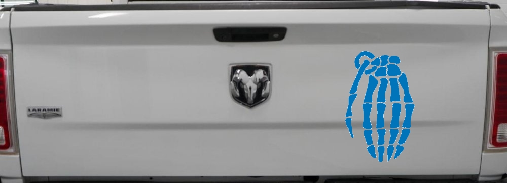 Skeleton Hand Grenade Skulls Car or Truck Window Decal Sticker