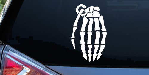 Skeleton Hand Grenade Skulls Car or Truck Window Decal Sticker