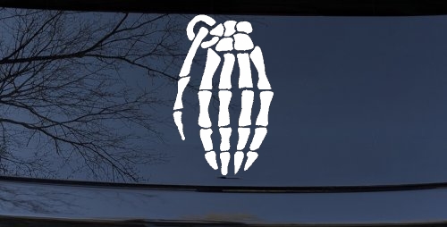 Skeleton Hand Grenade Skulls Car or Truck Window Decal Sticker