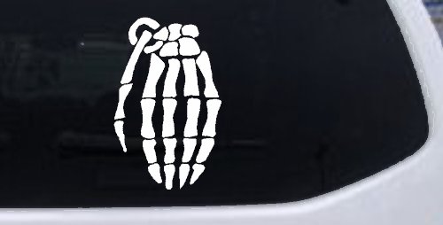 Skeleton Hand Grenade Skulls Car or Truck Window Decal Sticker