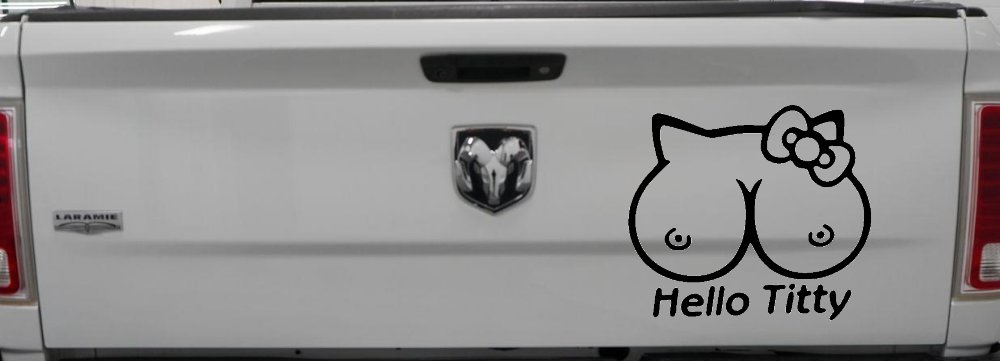 Funny Hello Kitty Titty Car or Truck Window Decal Sticker