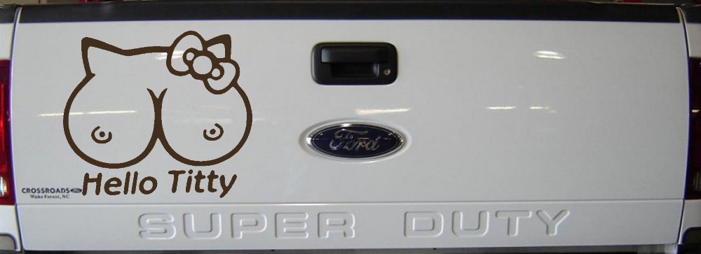 Funny Hello Kitty Titty Car or Truck Window Decal Sticker