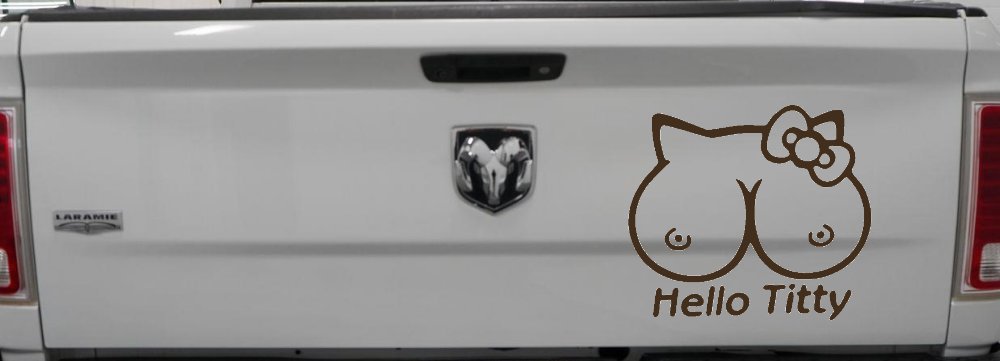 Funny Hello Kitty Titty Car or Truck Window Decal Sticker