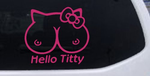 Funny Hello Kitty Titty Car or Truck Window Decal Sticker