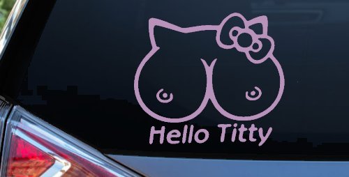 Funny Hello Kitty Titty Car or Truck Window Decal Sticker