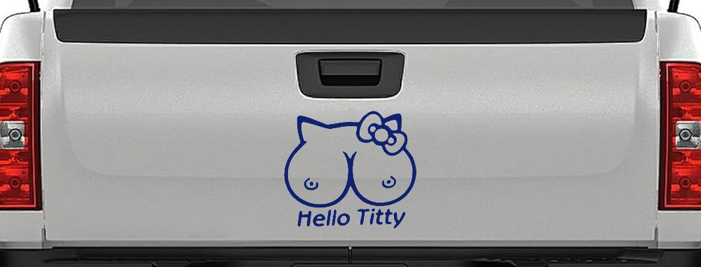 Funny Hello Kitty Titty Car or Truck Window Decal Sticker
