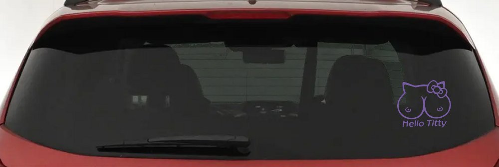 Funny Hello Kitty Titty Car or Truck Window Decal Sticker