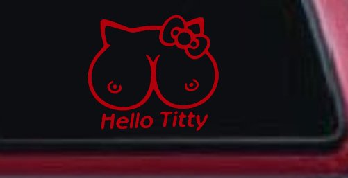 Funny Hello Kitty Titty Car or Truck Window Decal Sticker