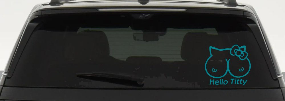 Funny Hello Kitty Titty Car or Truck Window Decal Sticker
