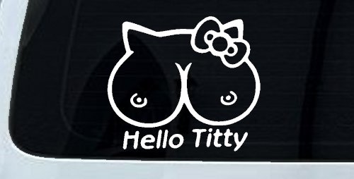 Funny Hello Kitty Titty Car or Truck Window Decal Sticker