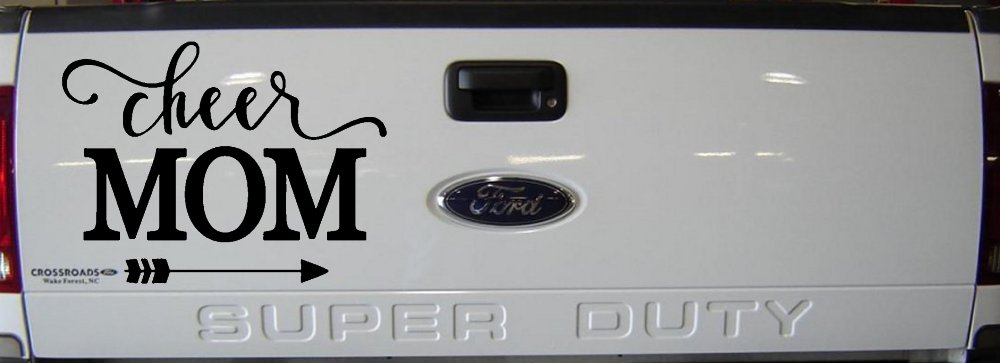 Cheer Mom Arrow Car or Truck Window Vinyl Decal Sticker (Black)