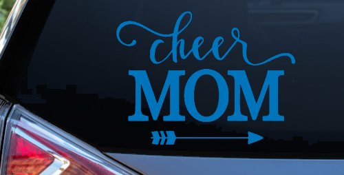 Cheer Mom Arrow Car or Truck Window Decal Sticker (Sky Blue)