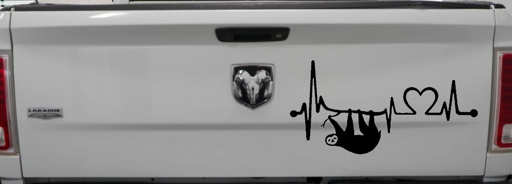 Sloth Heartbeat Lifeline Heart Love Car or Truck Window Decal Sticker