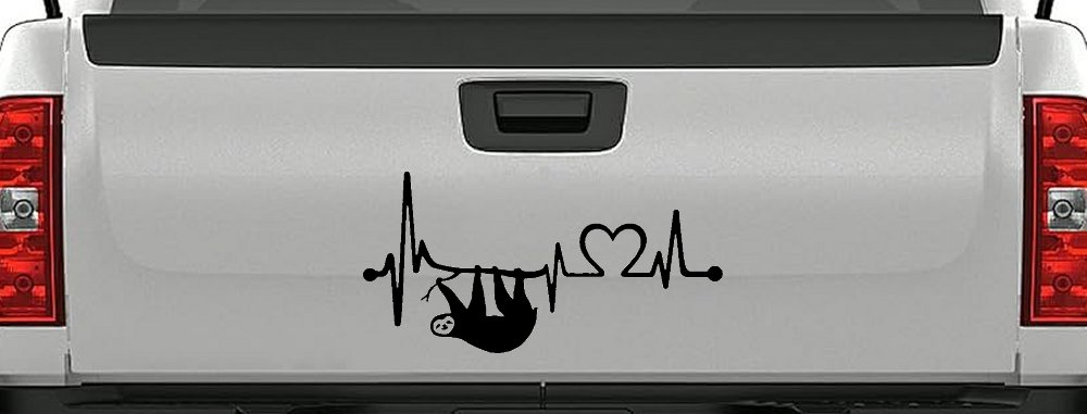 Sloth Heartbeat Lifeline Heart Love Car or Truck Window Decal Sticker