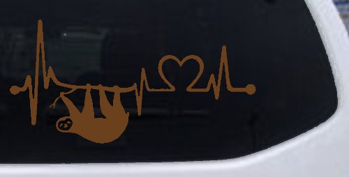 Sloth Heartbeat Lifeline Heart Love Car or Truck Window Decal Sticker