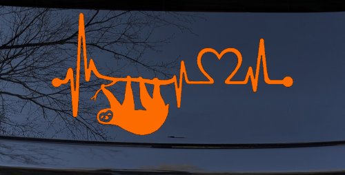 Sloth Heartbeat Lifeline Heart Love Car or Truck Window Decal Sticker