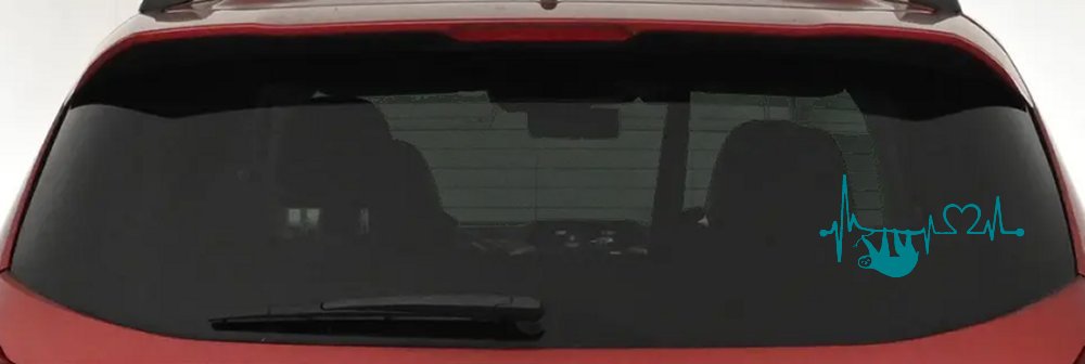 Sloth Heartbeat Lifeline Heart Love Car or Truck Window Decal Sticker