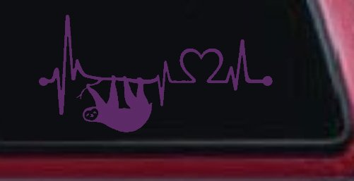 Sloth Heartbeat Lifeline Heart Love Car or Truck Window Decal Sticker
