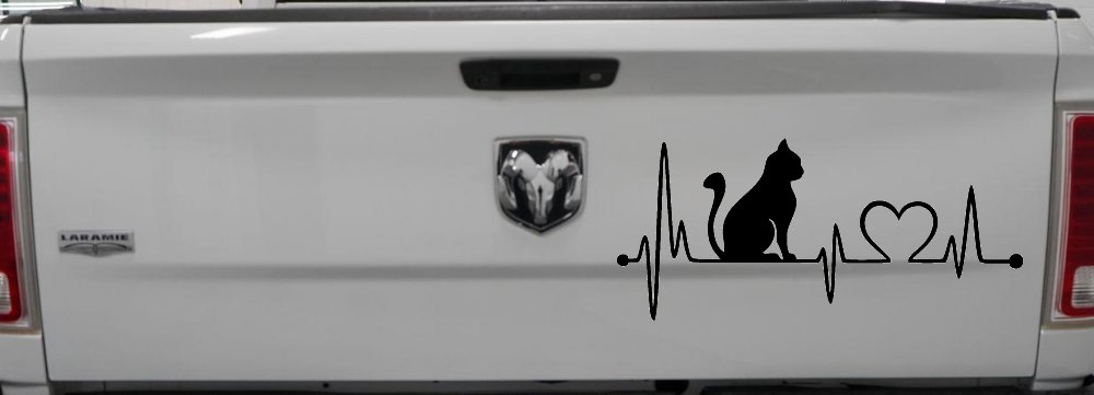 Cat Heartbeat Lifeline Heart Love Car or Truck Window Decal Sticker
