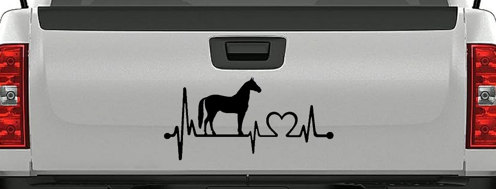 Horse Heart Heartbeat Lifeline Love Car or Truck Window Decal Sticker