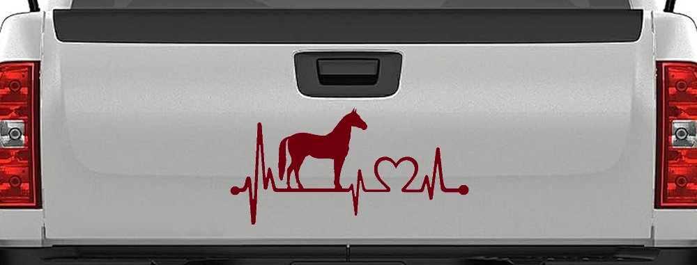 Horse Heart Heartbeat Lifeline Love Car or Truck Window Decal Sticker