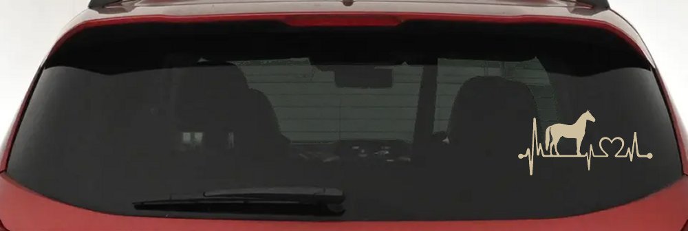 Horse Heart Heartbeat Lifeline Love Car or Truck Window Decal Sticker