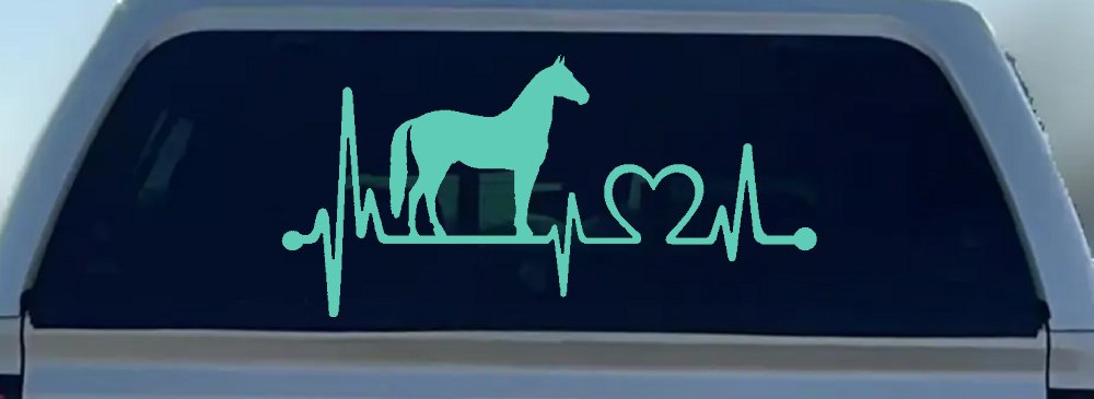 Horse Heart Heartbeat Lifeline Love Car or Truck Window Decal Sticker