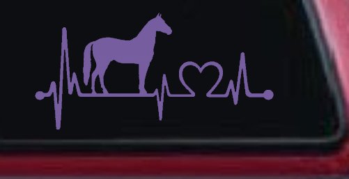 Horse Heart Heartbeat Lifeline Love Car or Truck Window Decal Sticker