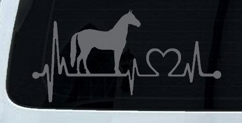 Horse Heart Heartbeat Lifeline Love Car or Truck Window Decal Sticker