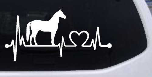 Horse Heart Heartbeat Lifeline Love Car or Truck Window Decal Sticker