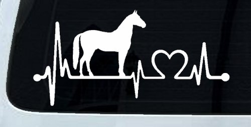 Horse Heart Heartbeat Lifeline Love Car or Truck Window Decal Sticker