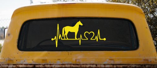 Horse Heart Heartbeat Lifeline Love Car or Truck Window Decal Sticker