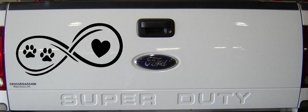 Infinity Paws Heart Dog or Cat Love Car or Truck Window Decal Sticker