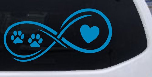 Infinity Paws Heart Dog or Cat Love Car or Truck Window Decal Sticker