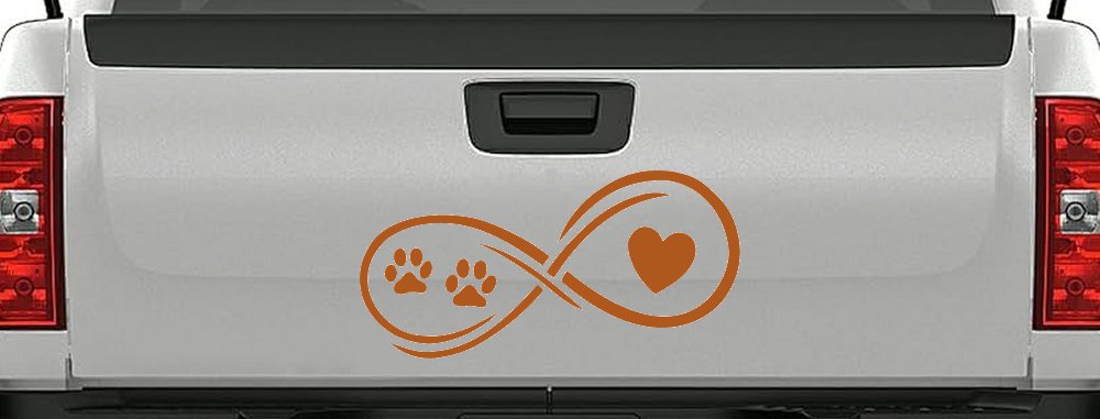 Infinity Paws Heart Dog or Cat Love Car or Truck Window Decal Sticker