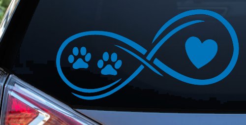 Infinity Paws Heart Dog or Cat Love Car or Truck Window Decal Sticker