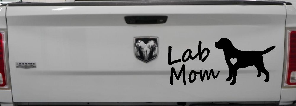 Lab Mom Labrador Retriever Dog Heart Love Car or Truck Window Decal Sticker