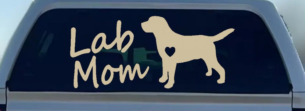 Lab Mom Labrador Retriever Dog Heart Love Car or Truck Window Decal Sticker