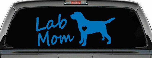 Lab Mom Labrador Retriever Dog Heart Love Car or Truck Window Decal Sticker