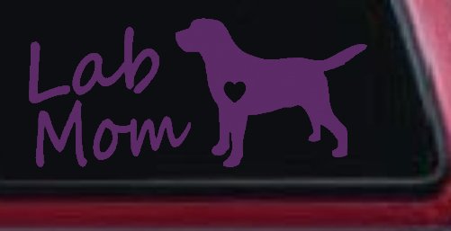 Lab Mom Labrador Retriever Dog Heart Love Car or Truck Window Decal Sticker (Violet)