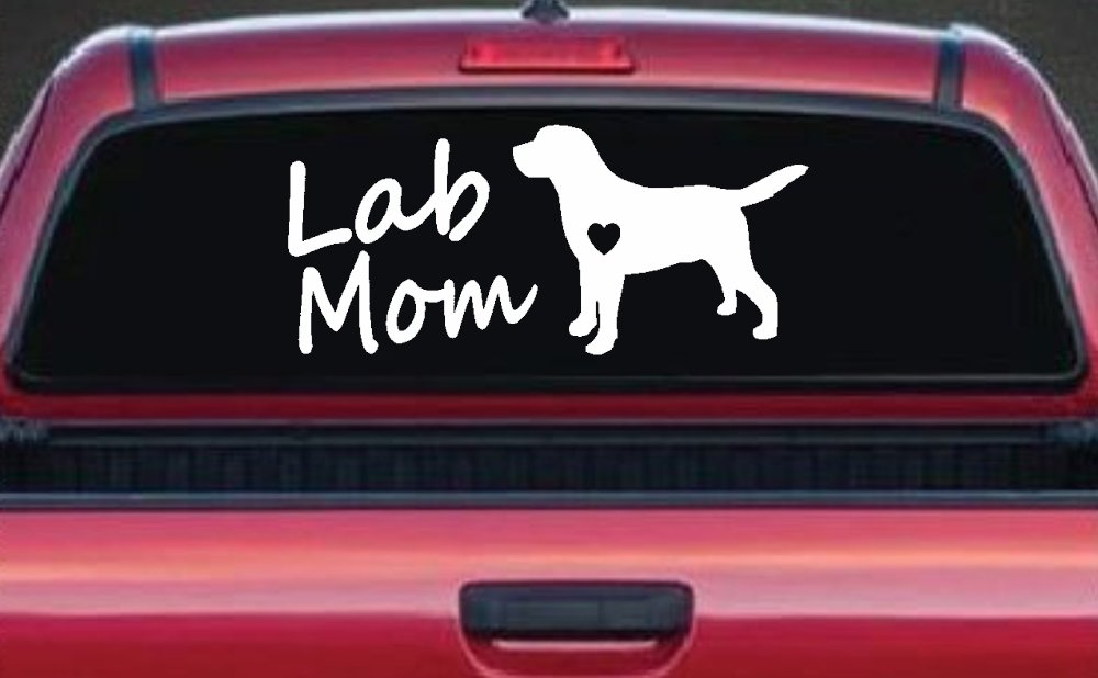Lab Mom Labrador Retriever Dog Heart Love Car or Truck Window Decal Sticker