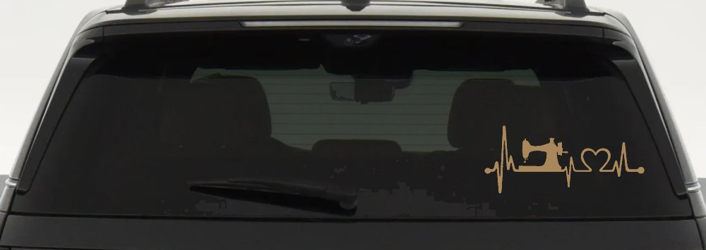 Sewing Machine Love Heartbeat Lifeline Car or Truck Window Decal Sticker